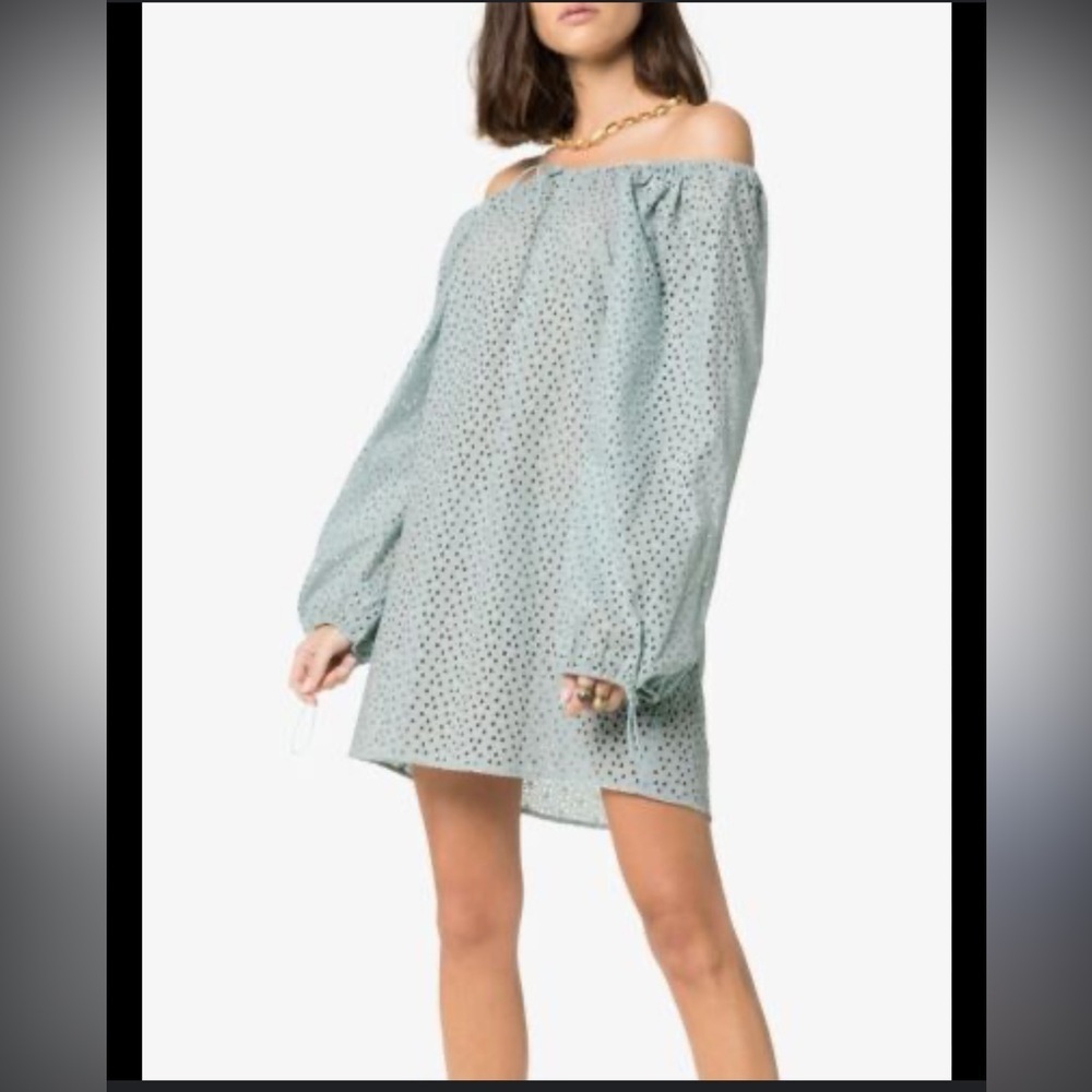 EUC MARYSIA- MOAB OFF-SHOULDER BRODERIE ANGLAISE DRESS. Size See Measurements